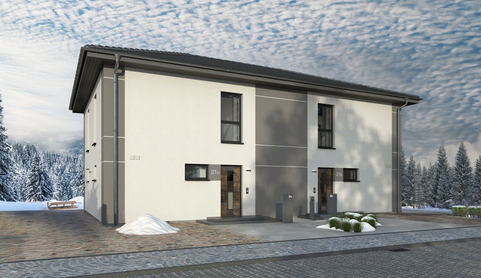 DOPPELHAUS MIT BESONDERER AUSSTRAHLUNG DOPPELHAUS MIT BESONDERER AUSSTRAHLUNG