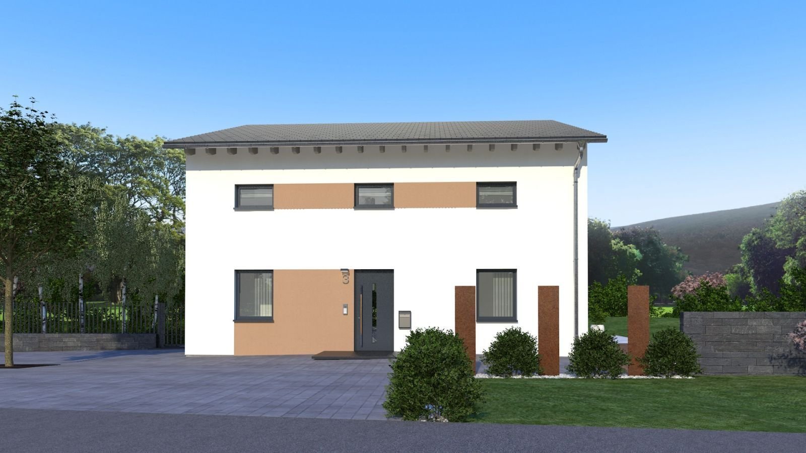 EINFAMILIENHAUS MIT VERSETZTEM PULTDACH EINFAMILIENHAUS MIT VERSETZTEM PULTDACH